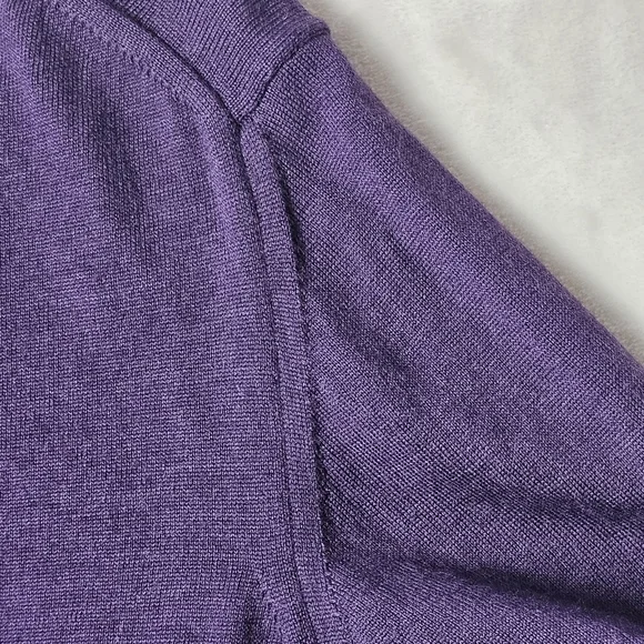 Toscano sweater mens large 100%  Merino wool Pullover  Purple made in Italy - Picture 8 of 11